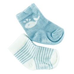 Носочки для новорожденных бамбуковые 2шт тм " Bibaby " белые+голубые