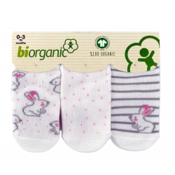 Шкарпетки для новонароджених 3шт тм &quot;Bibaby&quot; білі зайчики