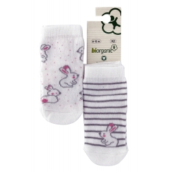 Носочки для новорожденных 2шт тм " Bibaby " белые зайчики