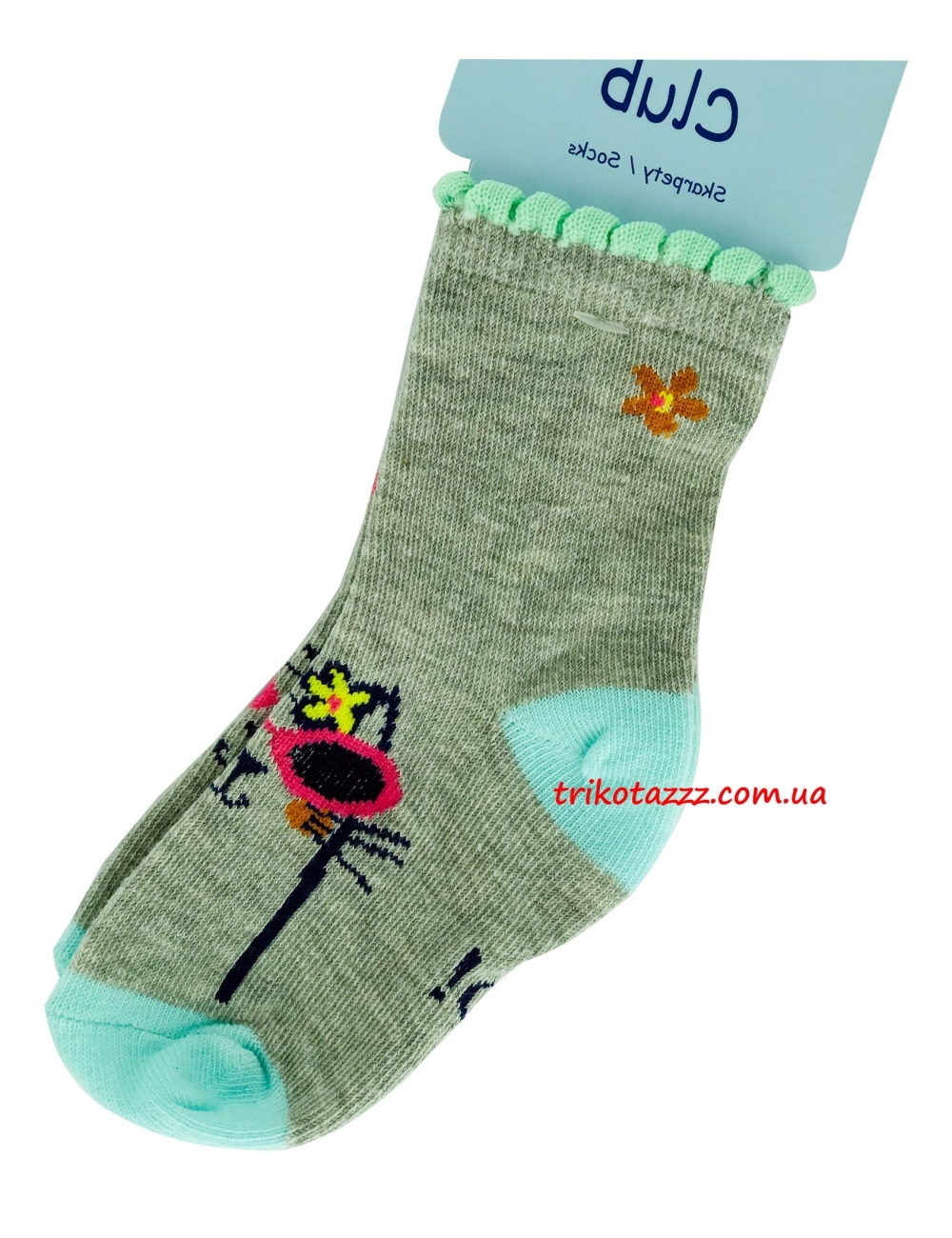 Шкарпетки для дівчаток тм &quot;Yo&quot; Котик на сірому
