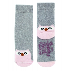 Теплі шкарпетки для дівчинки з тормозком тм &quot;Erinoks&quot; Совушка