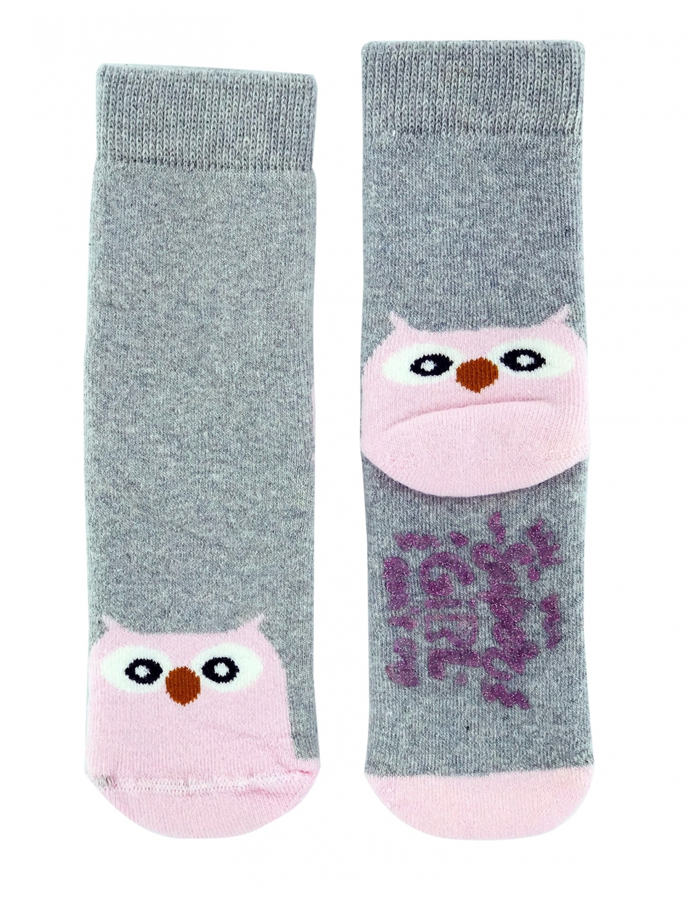 Теплі шкарпетки для дівчинки з тормозком тм &quot;Erinoks&quot; Совушка