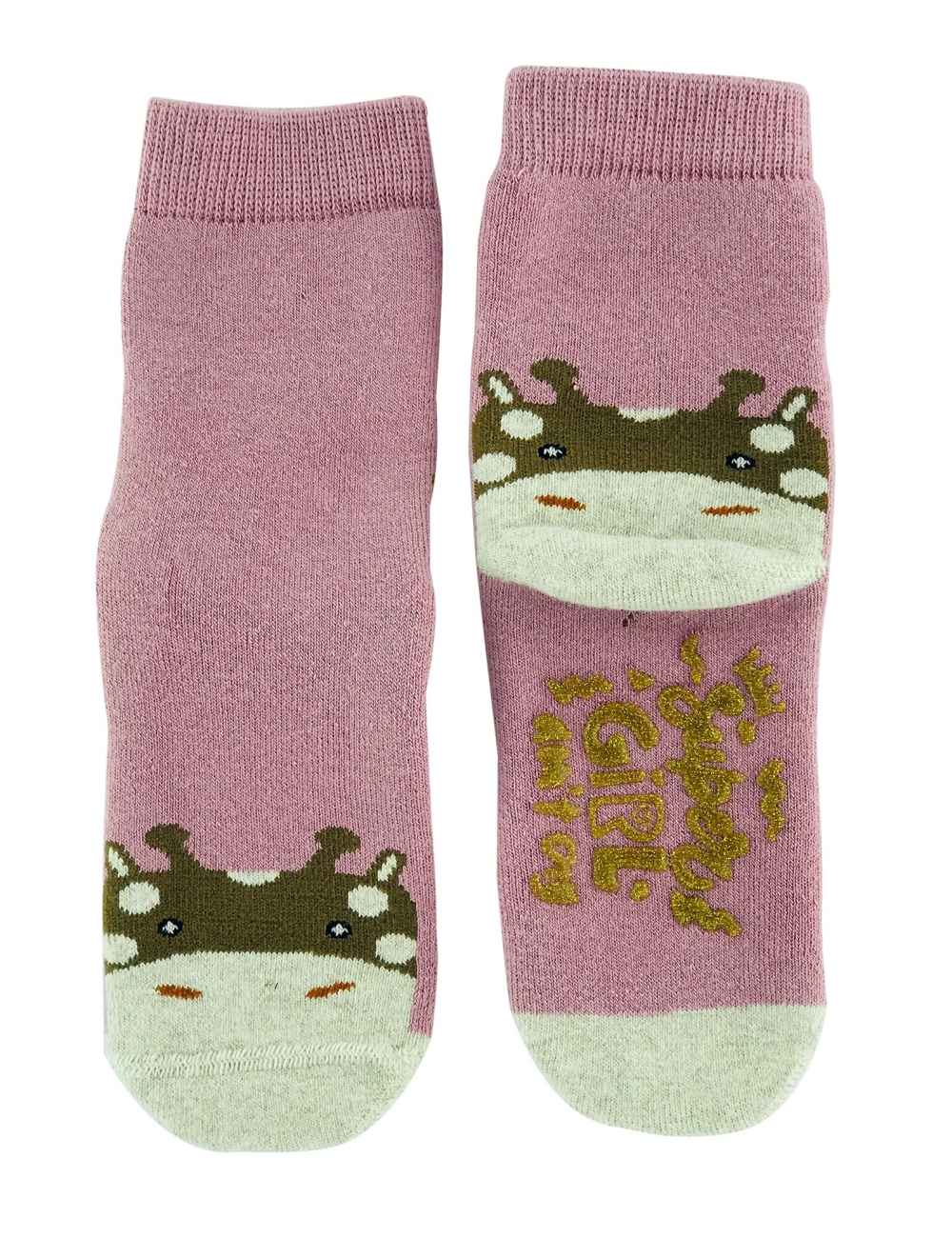 Теплі шкарпетки для дівчинки з тормозком тм &quot;Erinoks&quot; Корівка