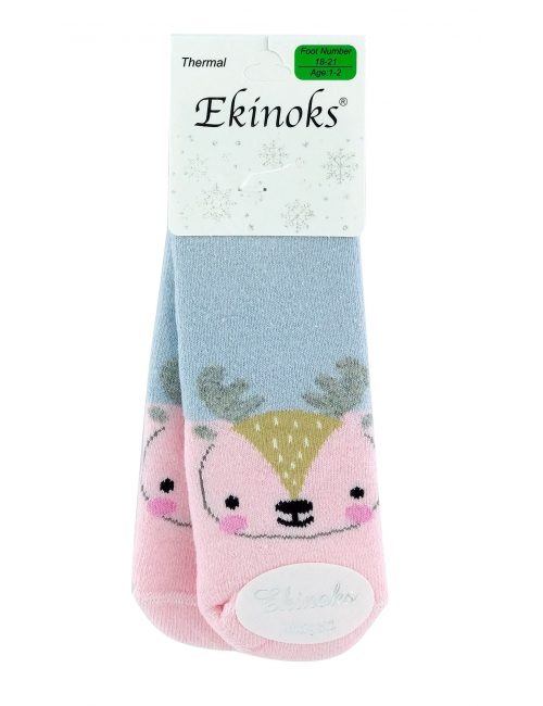 Теплі шкарпетки для дівчинки з тормозком тм "Erinoks" Оленя