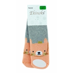 Теплые носки для девочки с тормозками тм " Erinoks " Лисичка