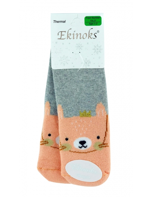 Теплі шкарпетки для дівчинки з тормозком тм "Erinoks" Лисичка