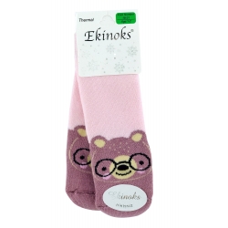 Теплые носки для девочки с тормозками тм " Erinoks " Мишка