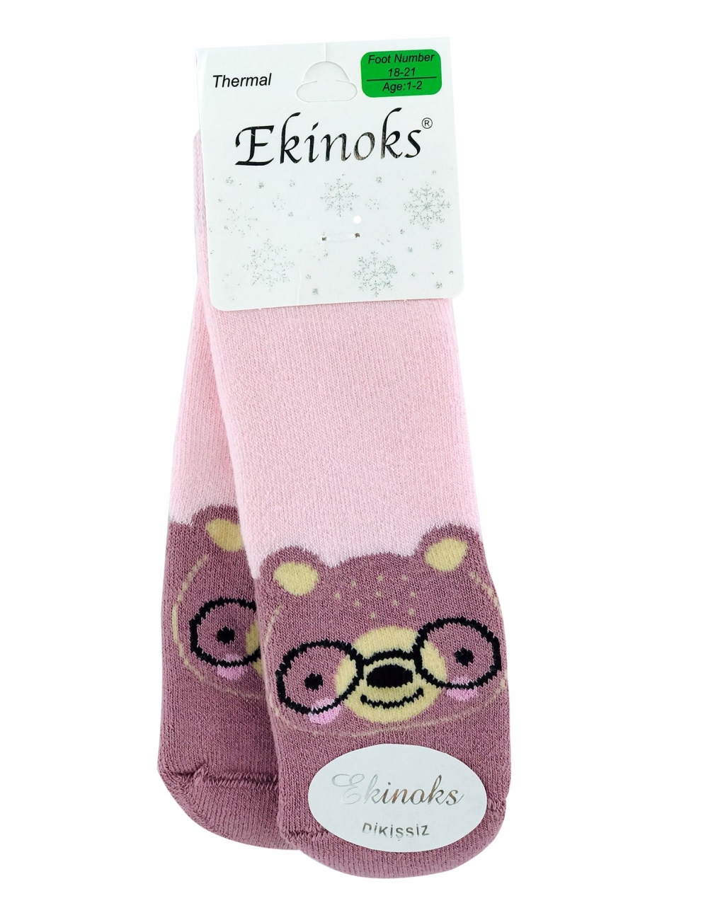 Теплые носки для девочки с тормозками тм " Erinoks " Мишка