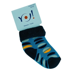 Теплые носки для мальчика тм" Yo " Фигуры бирюзовые