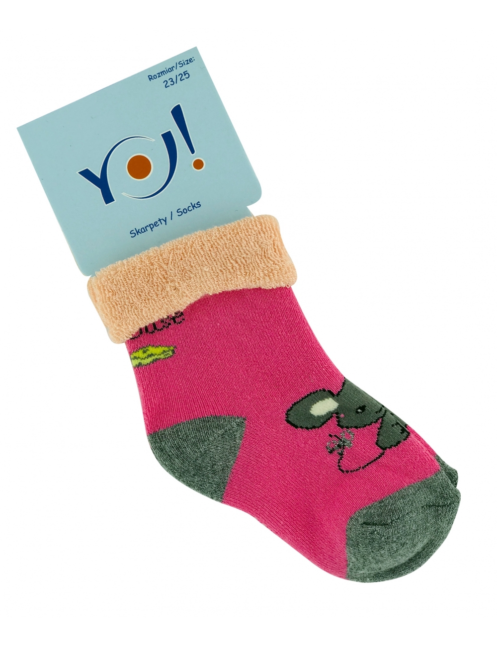Теплі шкарпетки новонароджених дівчаток тм &quot;Yo&quot; Мишка на рожевому