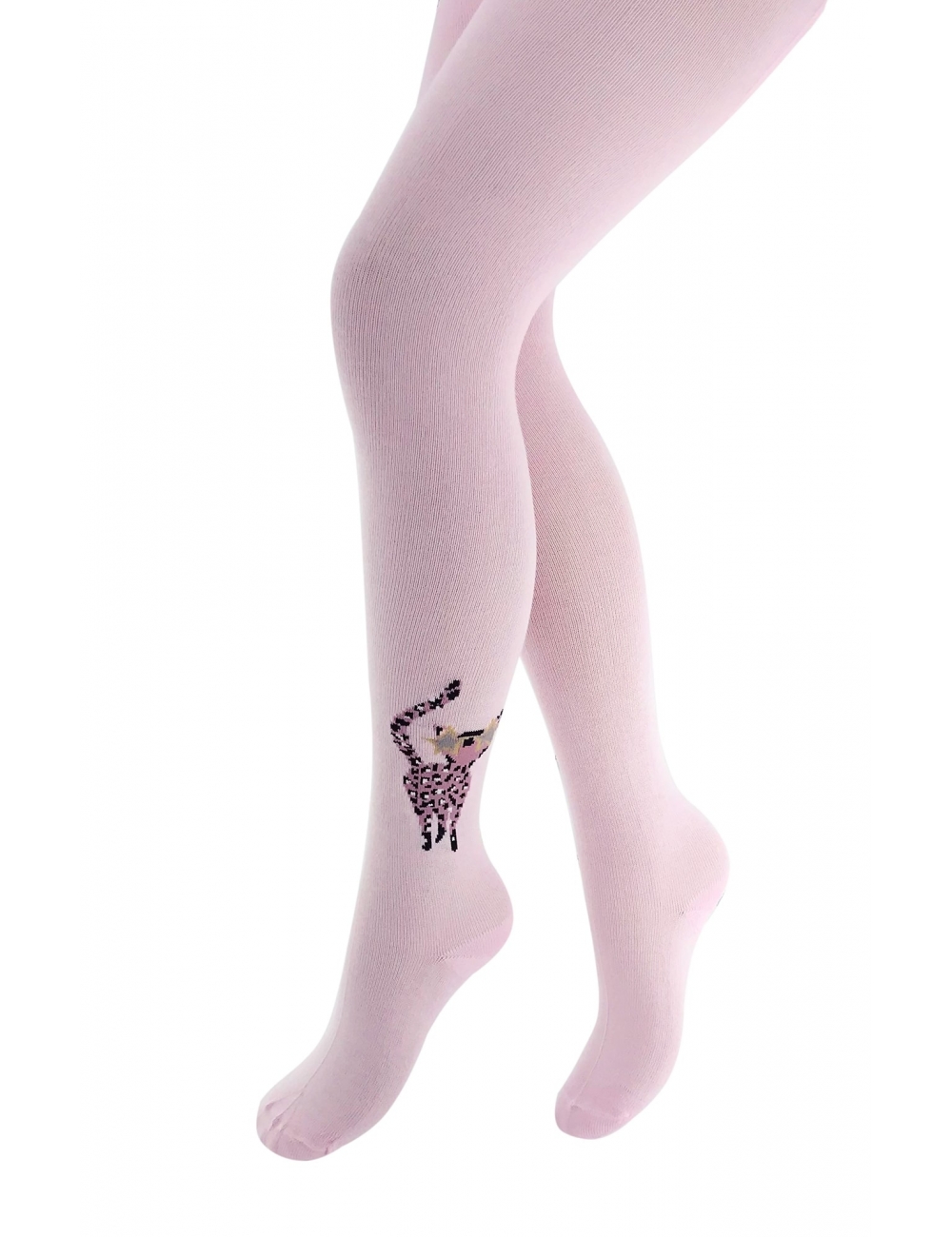 Дитячі колготки для дівчинки зі стразами Pier Lone Кішечка рожеві
