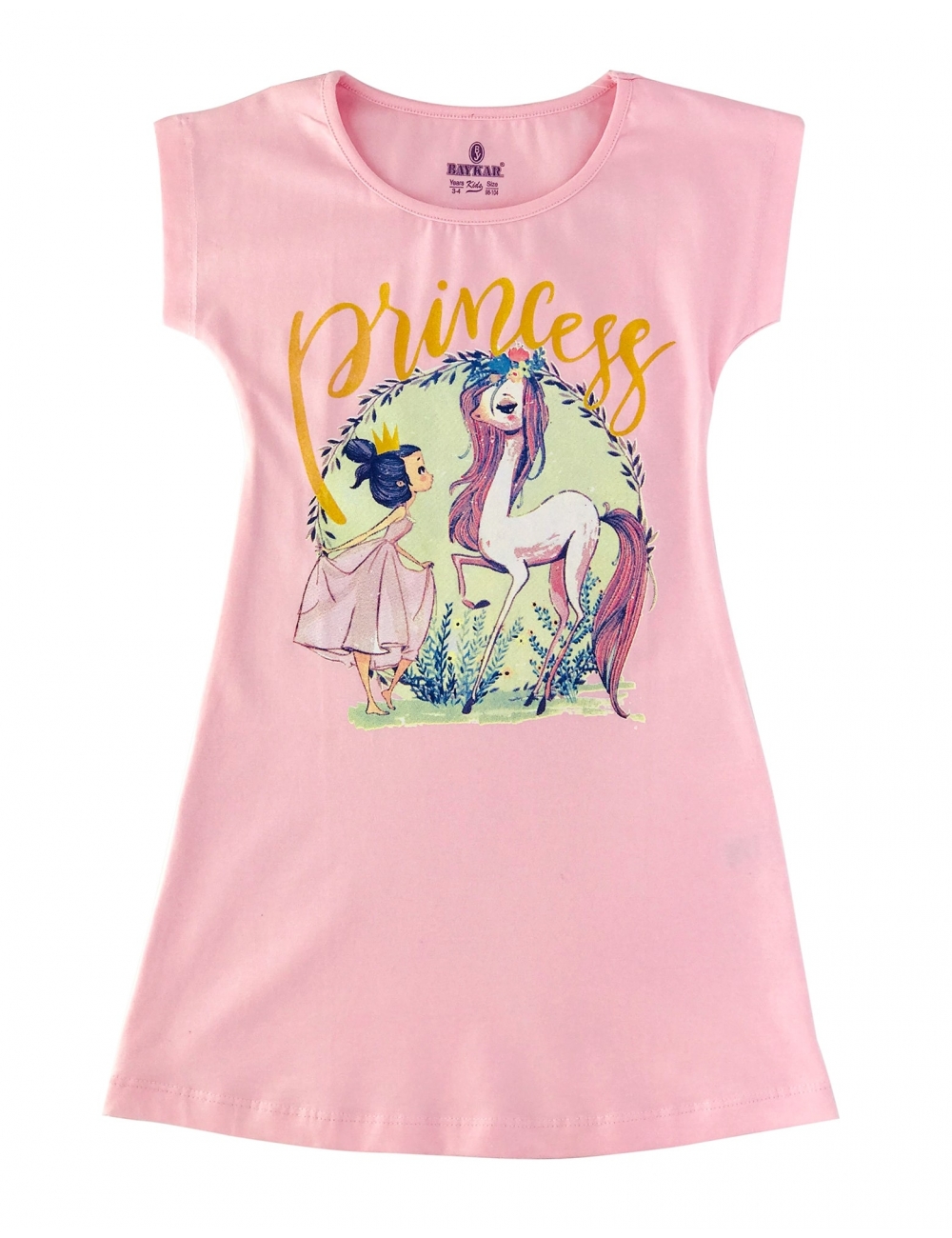 Детская ночная рубашка тм" Baykar" Принцесса розовая