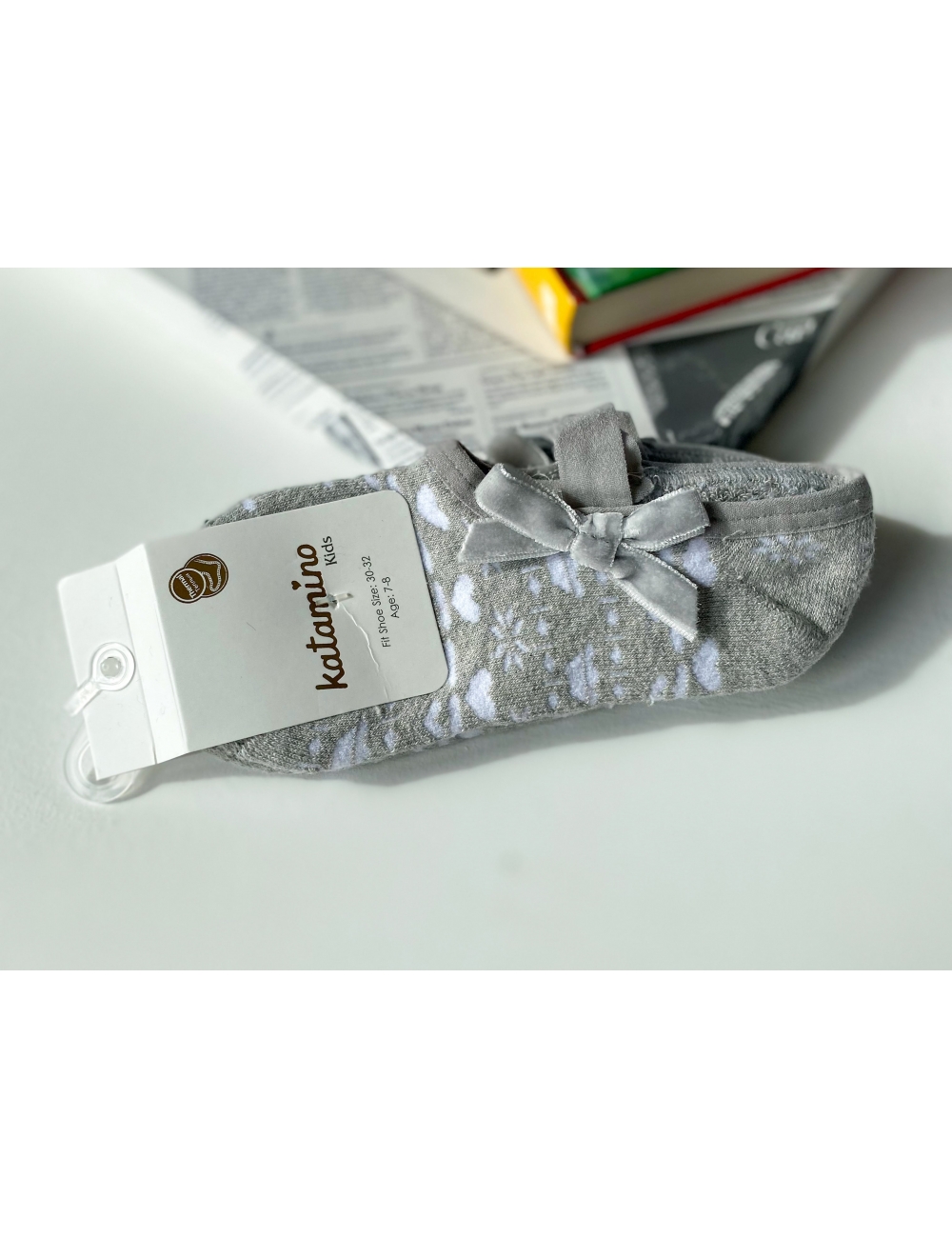 Шкарпетки тапочки дитячі тм "Katamino" сірі