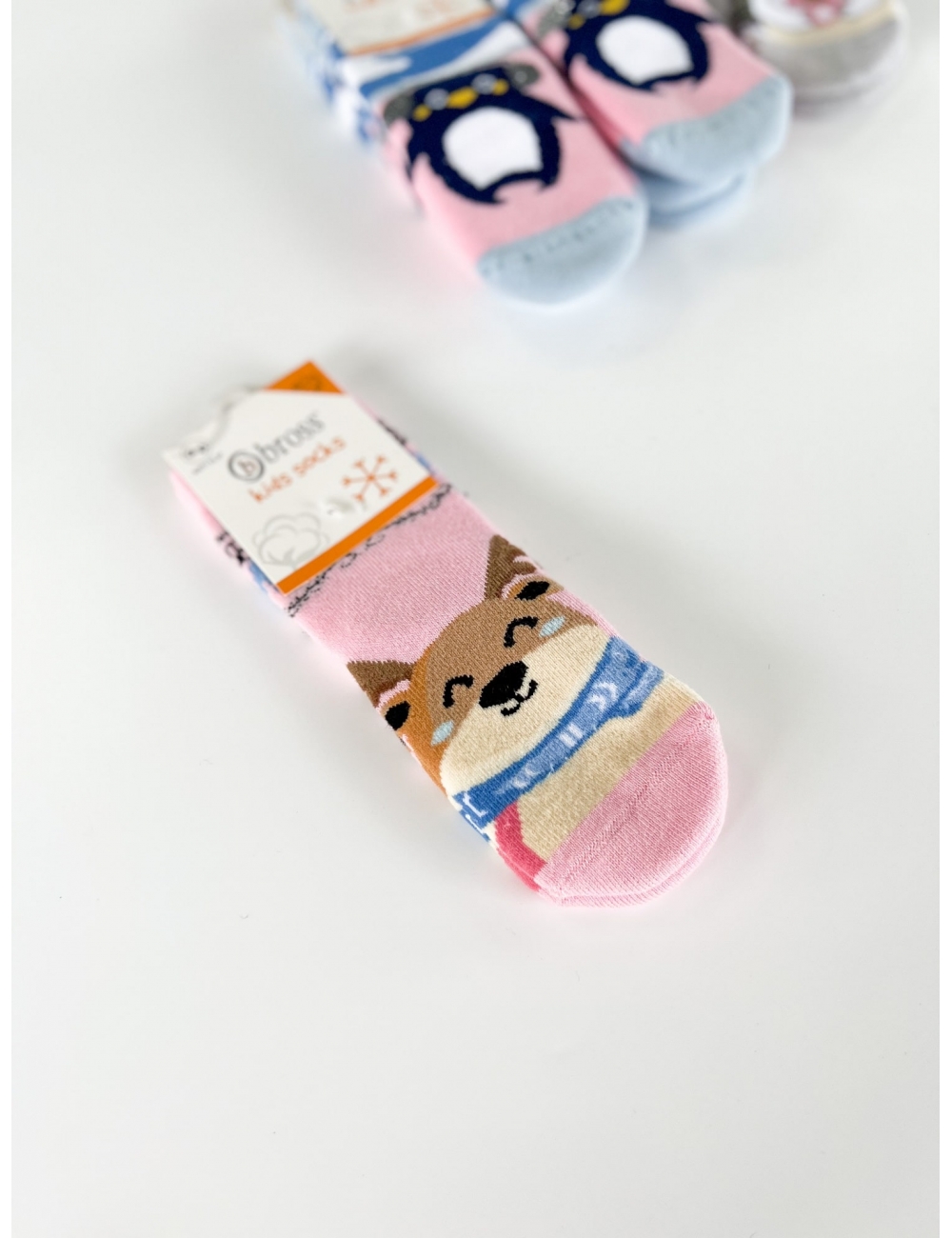 Махрові дитячі шкарпетки для дівчаток тм "Bross" олень
