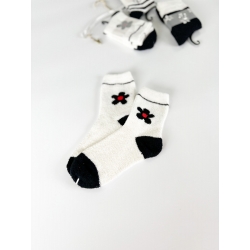 Плюшеві шкарпетки ТМ "Корона" білі квітка