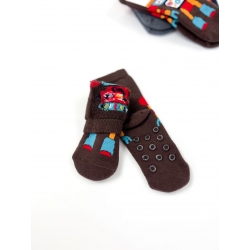 Махрові дитячі шкарпетки для хлопчиків тм "Bross" Робот коричневі