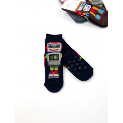 Махрові дитячі шкарпетки для хлопчиків тм "Bross" Робот сині