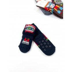 Махровые детские носки для мальчиков тм" Bross " робот синие
