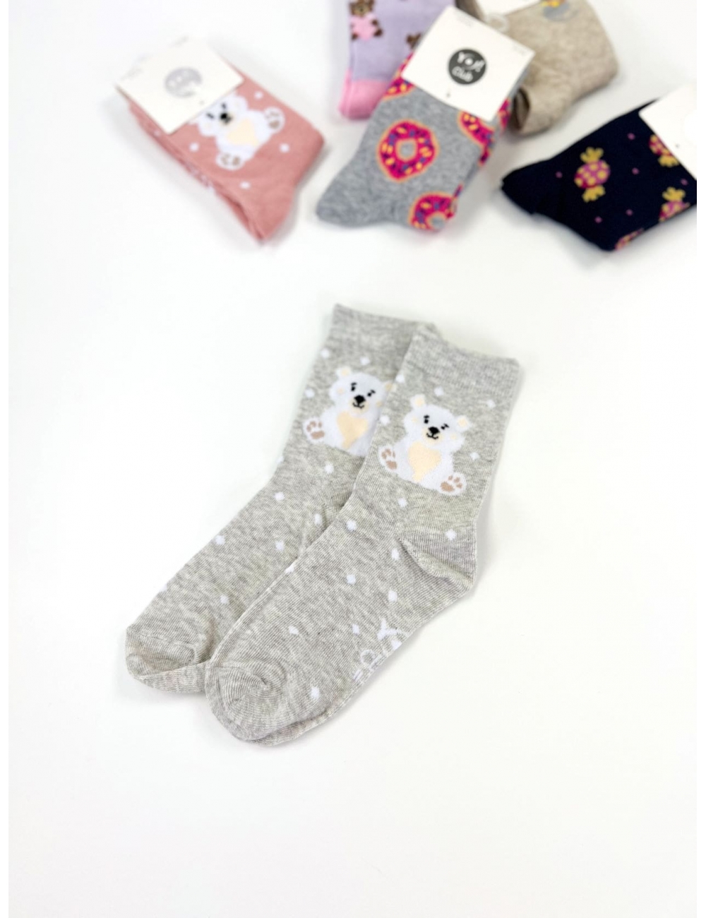 Шкарпетки для дівчаток тм "Yo" Мишка сірі